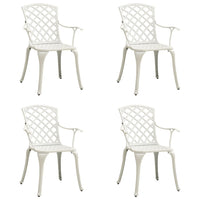 Thumbnail for Gartenstühle 4 Stk. Aluminiumguss Weiß