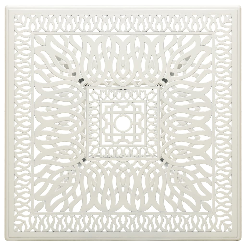 Gartentisch Weiß 90x90x73 cm Aluminiumguss