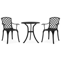 Thumbnail for 3-tlg. Bistro-Set Aluminiumguss Schwarz