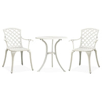 Thumbnail for 3-tlg. Bistro-Set Aluminiumguss Weiß