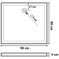 Thumbnail for Duschtasse ABS Rechteckig Weiß 80x90 cm