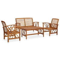 Thumbnail for 4-tlg. Garten-Lounge-Set Massivholz Akazie