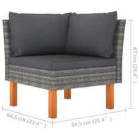 Thumbnail for 3-tlg. Garten-Lounge-Set Poly Rattan und Massivholz Eukalyptus
