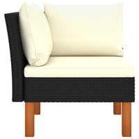 Thumbnail for 3-tlg. Garten-Lounge-Set Poly Rattan und Eukalyptus Massivholz