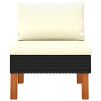 Thumbnail for 3-tlg. Garten-Lounge-Set Poly Rattan und Eukalyptus Massivholz