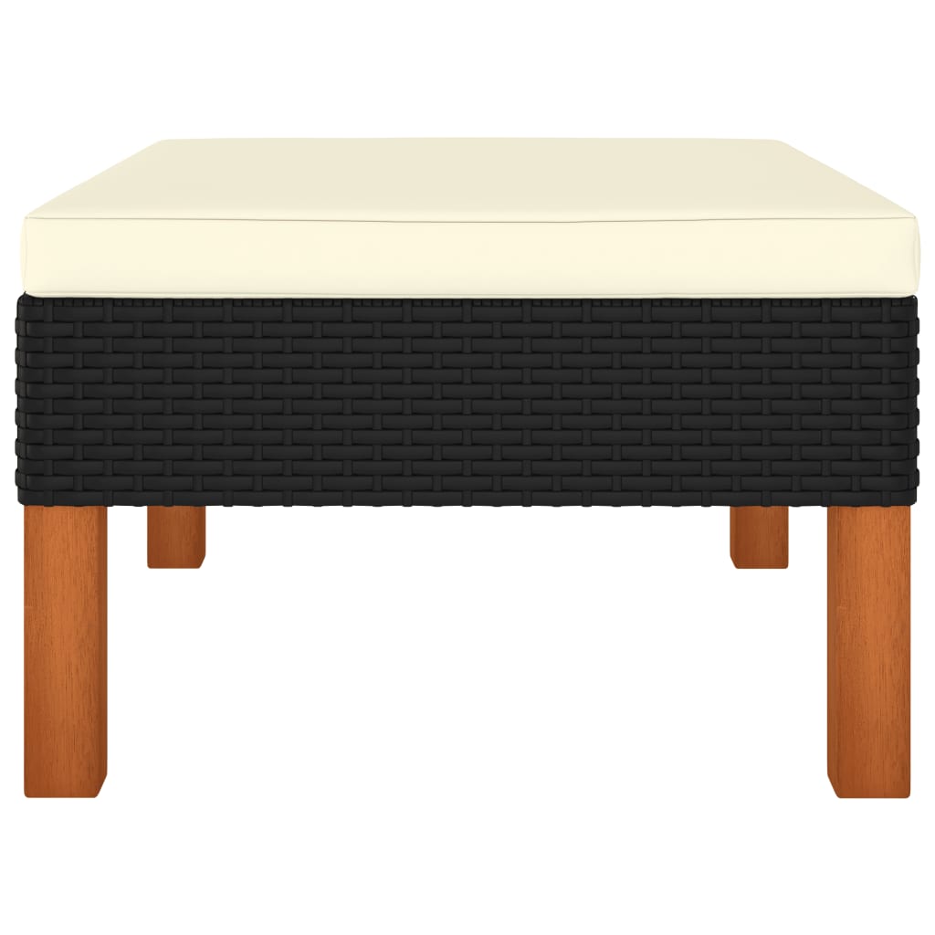 3-tlg. Garten-Lounge-Set Poly Rattan und Eukalyptus Massivholz