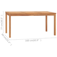 Thumbnail for Garten-Esstisch 160x80x77 cm Teak Massivholz
