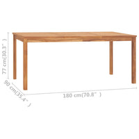 Thumbnail for Garten-Esstisch 180x90x77 cm Teak Massivholz