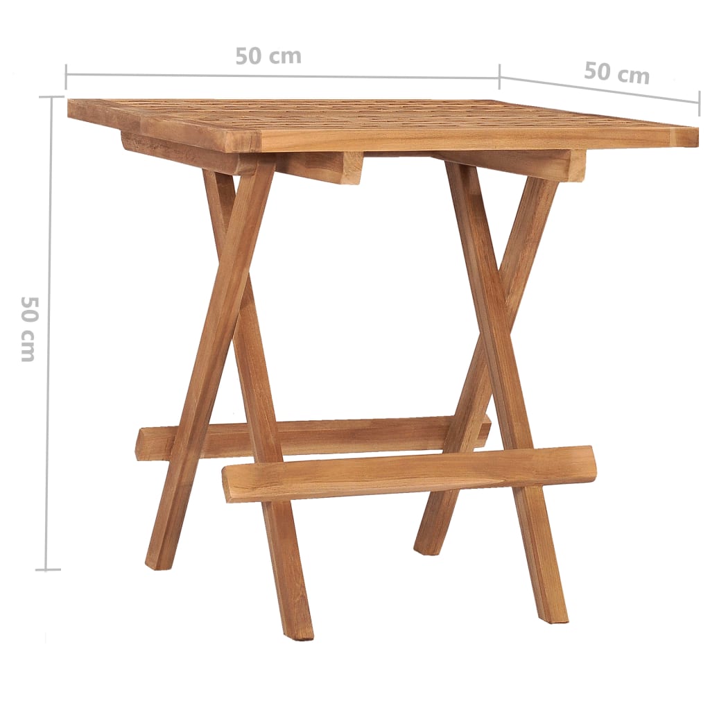 Klappbarer Gartentisch 50x50x50 cm Teak Massivholz