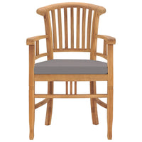 Thumbnail for Gartenstühle 2 Stk. mit Dunkelgrauen Kissen Teak Massivholz