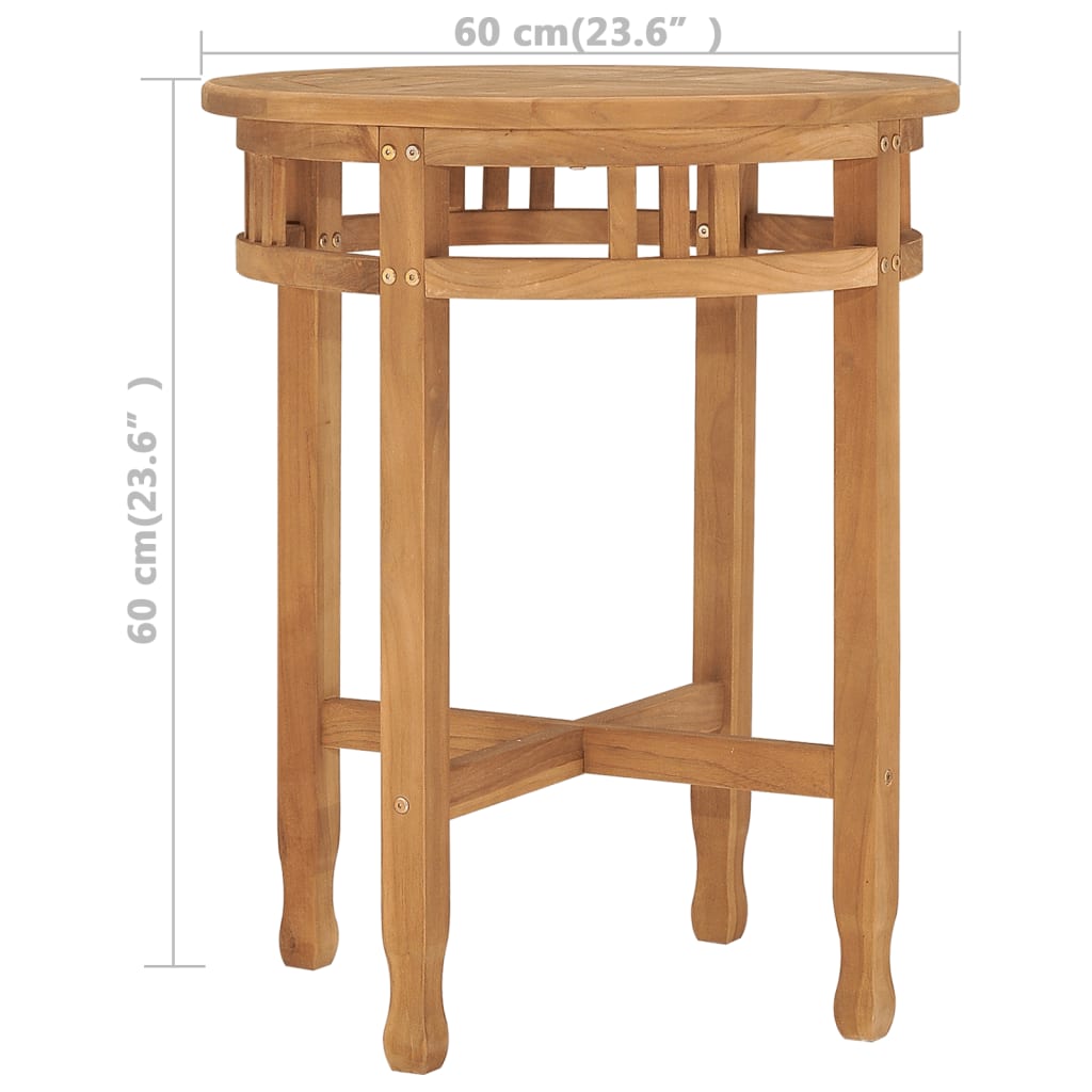 Bistrotisch Ø60x60 cm Teak Massivholz