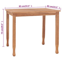 Thumbnail for Garten-Esstisch 85x85x75 cm Teak Massivholz