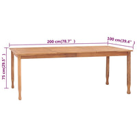 Thumbnail for Garten-Esstisch 200x100x75 cm Teak Massivholz