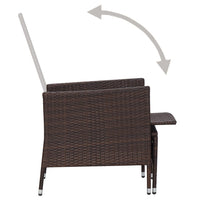 Thumbnail for 3-tlg. Garten-Lounge-Set mit Auflagen Poly Rattan Braun