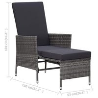 Thumbnail for 3-tlg. Garten-Lounge-Set mit Auflagen Poly Rattan Grau