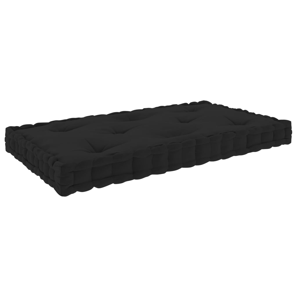 Paletten-Bodenkissen Schwarz 73x40x7 cm Baumwolle