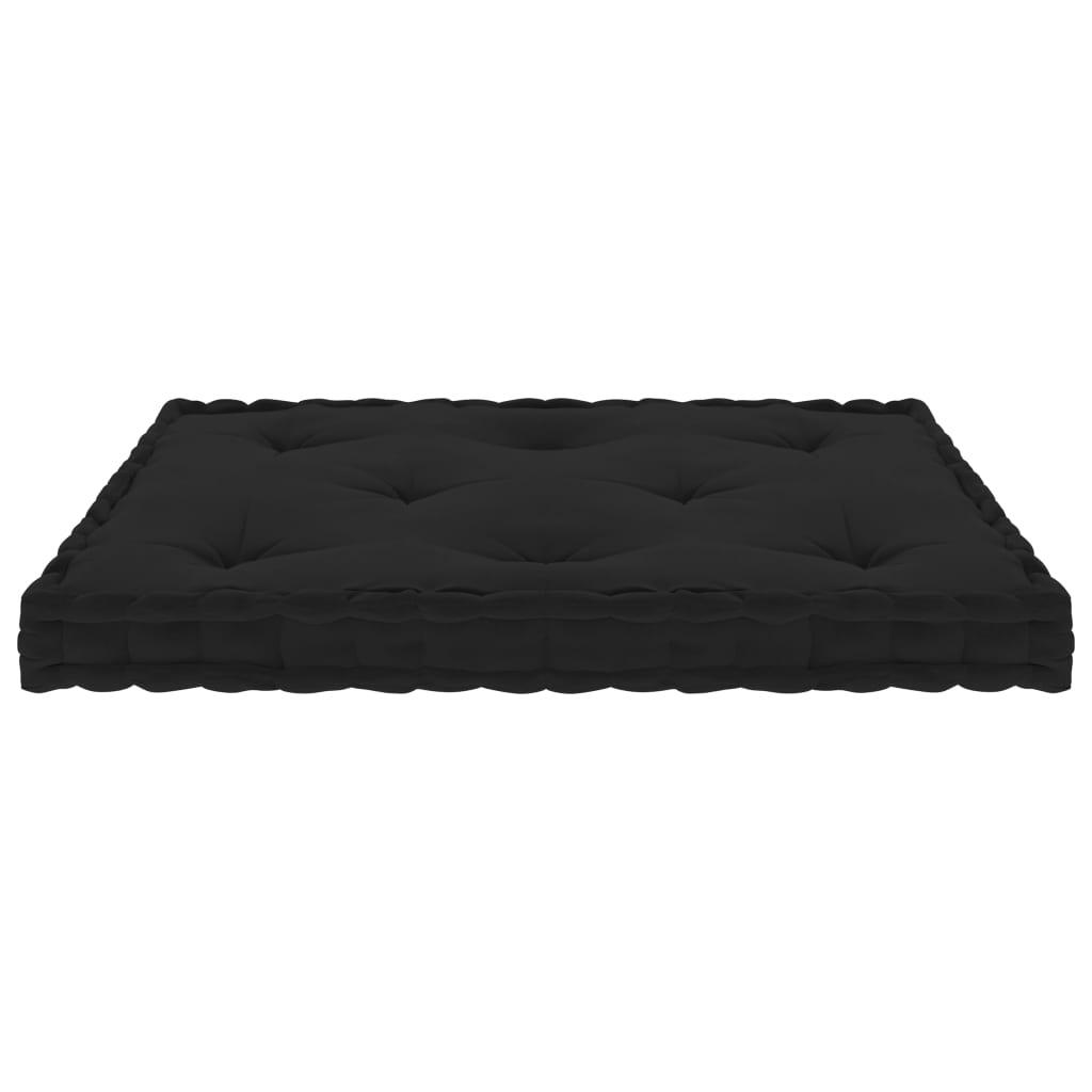 Paletten-Bodenkissen Schwarz 73x40x7 cm Baumwolle
