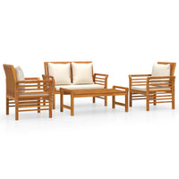 Thumbnail for 4-tlg. Garten-Lounge-Set mit Kissen Massivholz Akazie