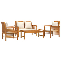 Thumbnail for 4-tlg. Garten-Lounge-Set mit Kissen Massivholz Akazie
