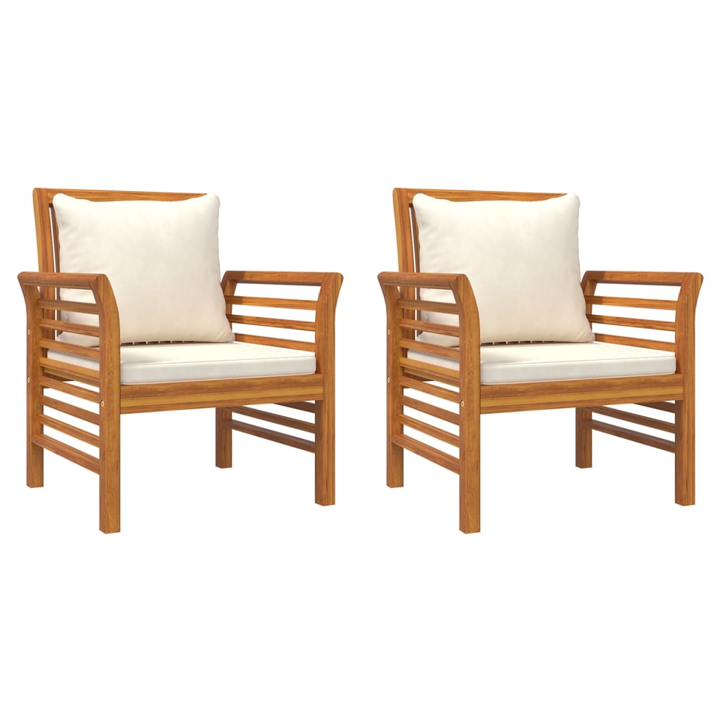 4-tlg. Garten-Lounge-Set mit Kissen Massivholz Akazie