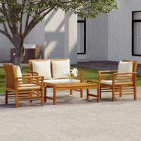 Thumbnail for 4-tlg. Garten-Lounge-Set mit Kissen Massivholz Akazie