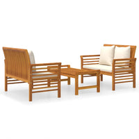 Thumbnail for 3-tlg. Garten-Lounge-Set mit Kissen Massivholz Akazie