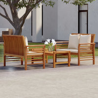 Thumbnail for 3-tlg. Garten-Lounge-Set mit Kissen Massivholz Akazie
