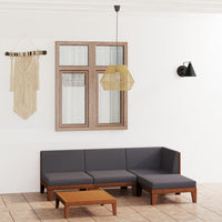 Thumbnail for 5-tlg. Garten-Lounge-Set mit Kissen Akazie Massivholz