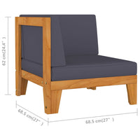 Thumbnail for 6-tlg. Garten-Lounge-Set mit Kissen Akazie Massivholz
