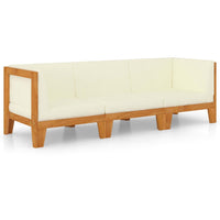 Thumbnail for 3-tlg. Garten-Lounge-Set mit Kissen Akazie Massivholz