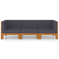 Thumbnail for 3-tlg. Garten-Lounge-Set mit Kissen Akazie Massivholz