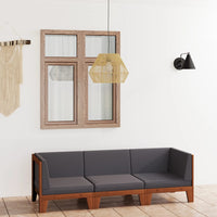 Thumbnail for 3-tlg. Garten-Lounge-Set mit Kissen Akazie Massivholz