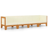 Thumbnail for 4-tlg. Garten-Lounge-Set mit Kissen Akazie Massivholz