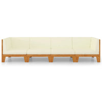 Thumbnail for 4-tlg. Garten-Lounge-Set mit Kissen Akazie Massivholz