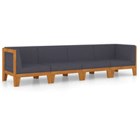 Thumbnail for 4-tlg. Garten-Lounge-Set mit Kissen Akazie Massivholz