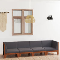 Thumbnail for 4-tlg. Garten-Lounge-Set mit Kissen Akazie Massivholz