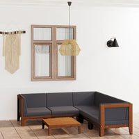 Thumbnail for 6-tlg. Garten-Lounge-Set mit Kissen Akazie Massivholz