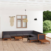 Thumbnail for 12-tlg. Garten-Lounge-Set mit Kissen Akazie Massivholz