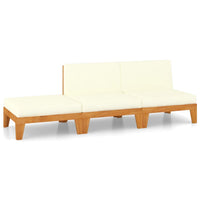 Thumbnail for 3-tlg. Garten-Lounge-Set mit Kissen Massivholz Akazie