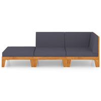 Thumbnail for 3-tlg. Garten-Lounge-Set mit Kissen Akazie Massivholz