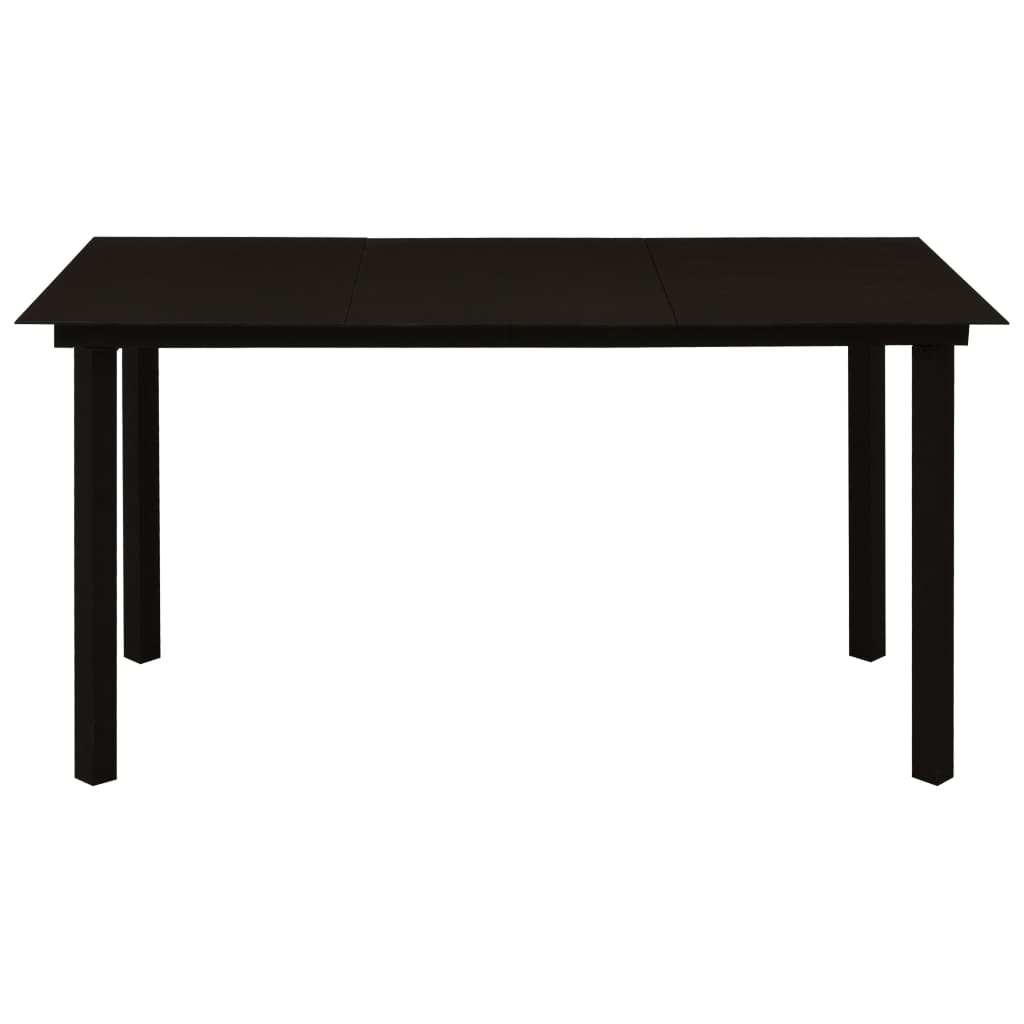 5-tlg. Garten-Essgruppe Baumwollseil und Stahl Schwarz