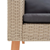 Thumbnail for 2-tlg. Garten-Lounge-Set mit Auflagen Poly Rattan Beige