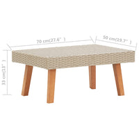 Thumbnail for 2-tlg. Garten-Lounge-Set mit Auflagen Poly Rattan Beige