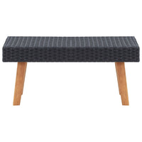 Thumbnail for 2-tlg. Garten-Lounge-Set mit Kissen Poly Rattan Schwarz