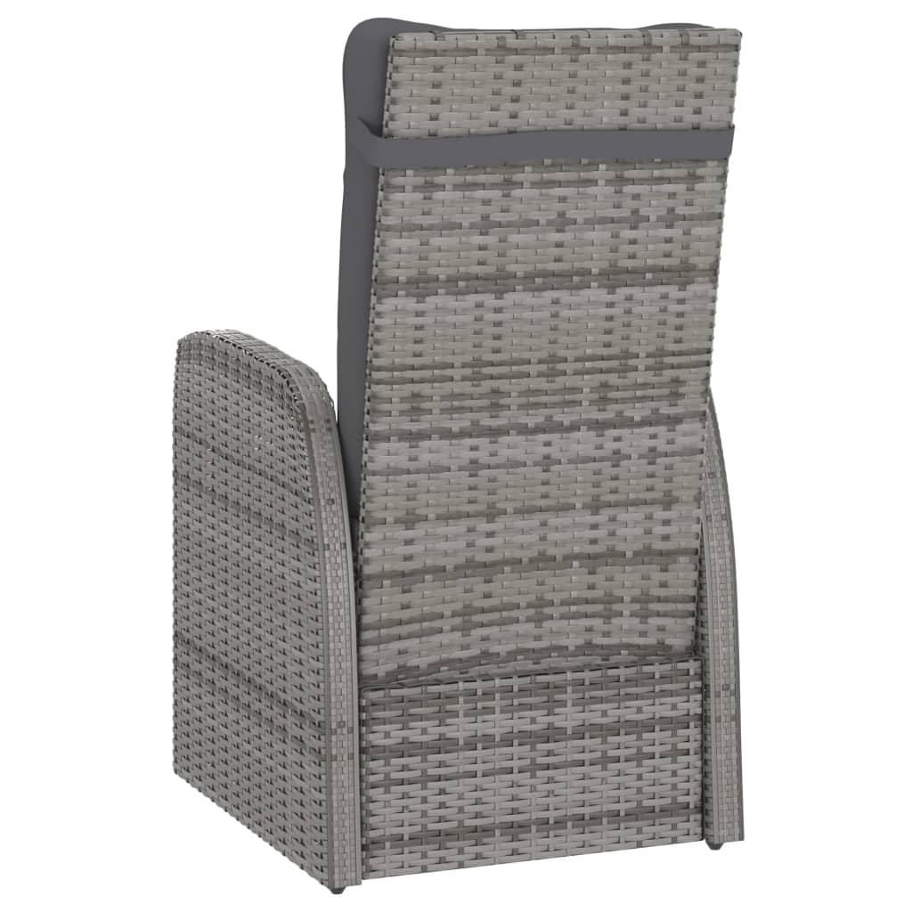 9-tlg. Garten-Essgruppe mit Auflagen Poly Rattan Grau
