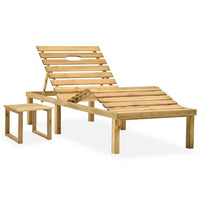 Thumbnail for Garten-Sonnenliege mit Tisch Kiefernholz Imprägniert