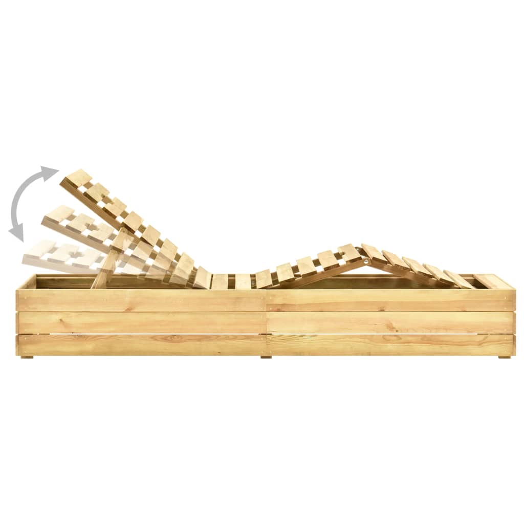 Sonnenliege mit Tisch Grün Imprägniertes Kiefernholz