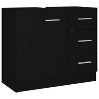 Thumbnail for Waschbeckenunterschrank Schwarz 63x30x54 cm Holzwerkstoff