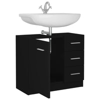 Thumbnail for Waschbeckenunterschrank Schwarz 63x30x54 cm Holzwerkstoff