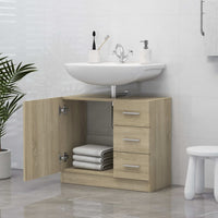 Thumbnail for Waschbeckenunterschrank Sonoma-Eiche 63x30x54 cm Holzwerkstoff